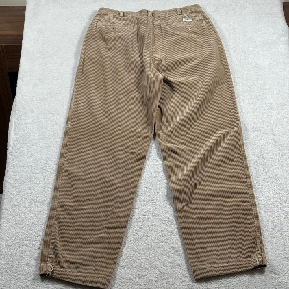 Polo Ralph Lauren Andrew Pant Tan Corduroy Pleated Trousers 34x32 Mens - Picture 11 of 12